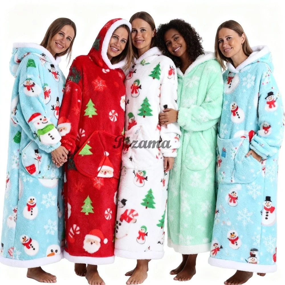 Winter Warm Flannel Thick Christmas Women's