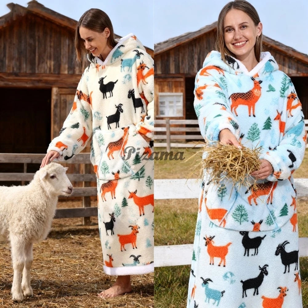 Winter Warm Flannel Thick Christmas Women's