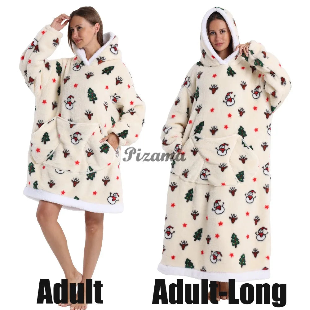 Winter Warm Flannel Thick Christmas Women's